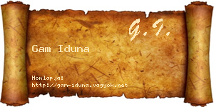 Gam Iduna névjegykártya